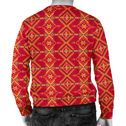 Southwest Aztec Design Themed Print Men Long Sleeve Sweatshirt