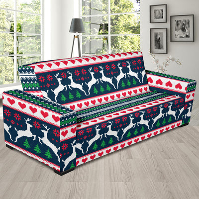 Reindeer Pattern Print Design 03 Sofa Slipcover