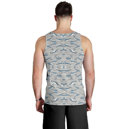 Narwhal Pattern Print Men Tank Top