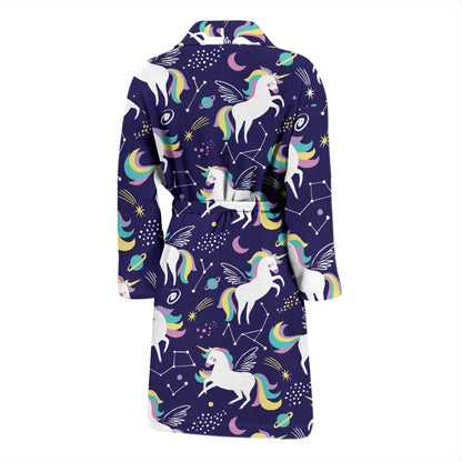 Unicorn Print Design LKS305 Men Bathrobe