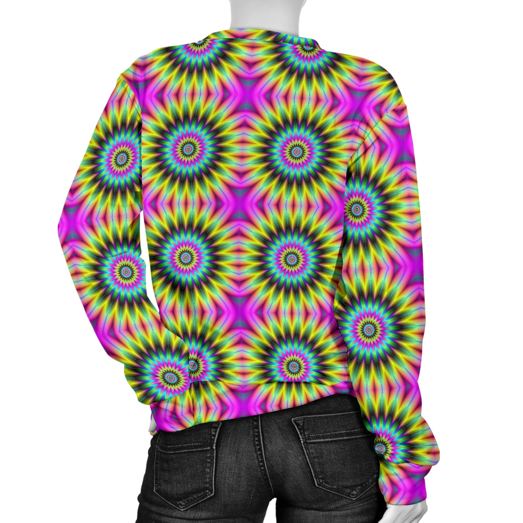 Optical illusion Flower Rainbow Style Women Long Sleeve Sweatshirt