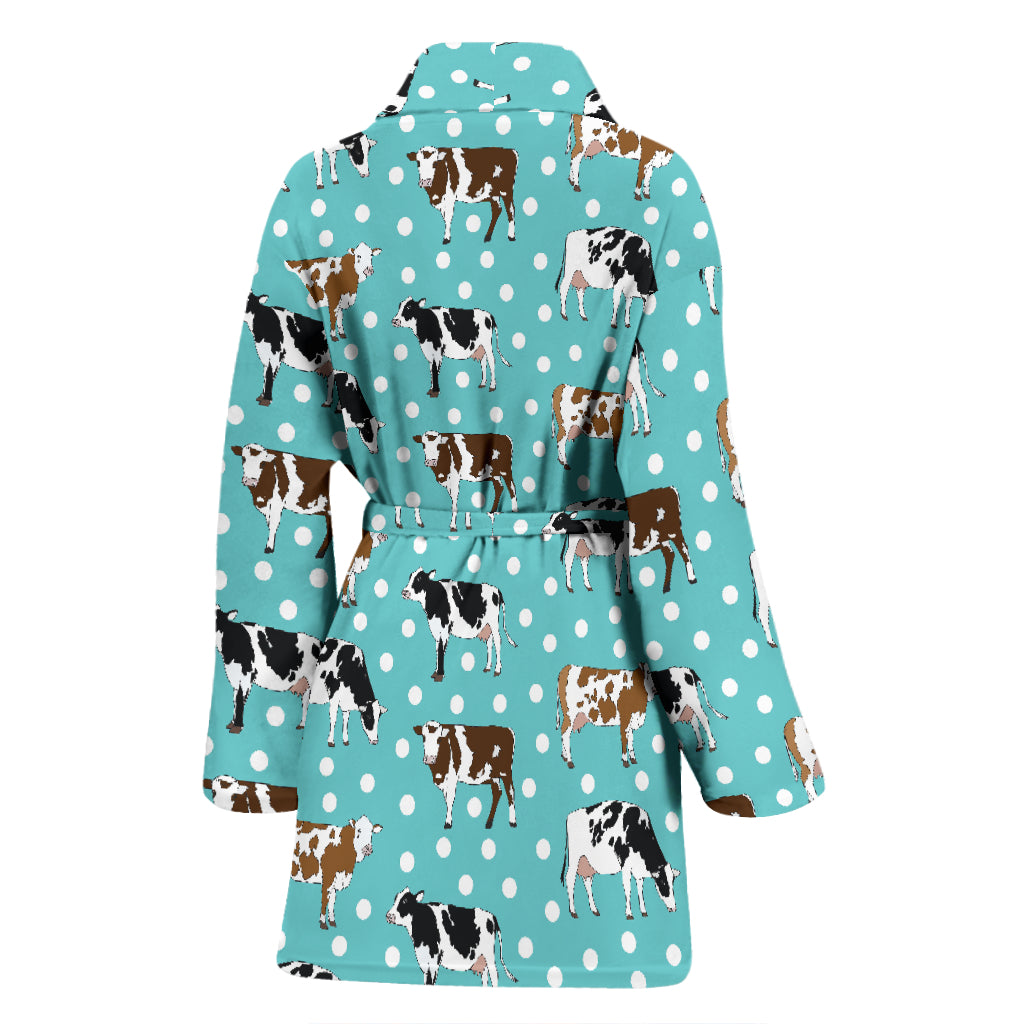 Cattle Print Design LKS405 Women Bathrobe