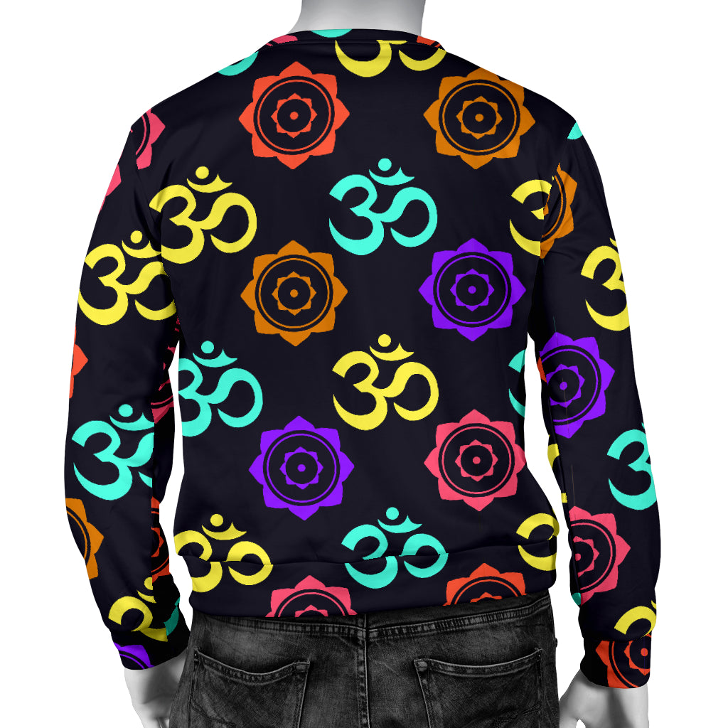 Chakra OM Print Pattern Men Long Sleeve Sweatshirt