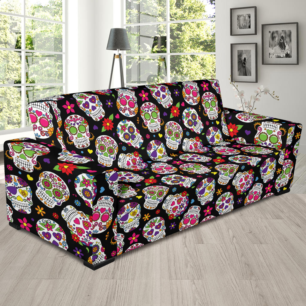 Sugar Skull Print Design LKS302 Sofa Slipcover