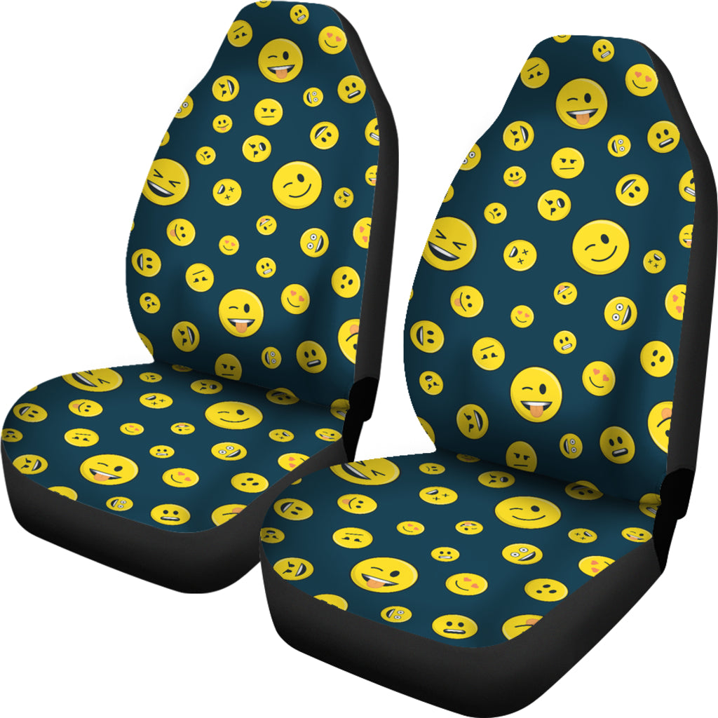 Smiley Face Emoji Print Design LKS301 Car Seat Covers