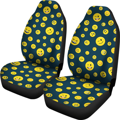 Smiley Face Emoji Print Design LKS301 Car Seat Covers
