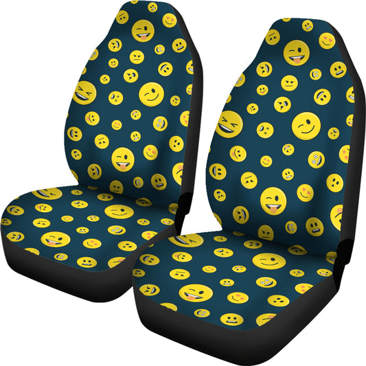 Smiley Face Emoji Print Design LKS301 Car Seat Covers