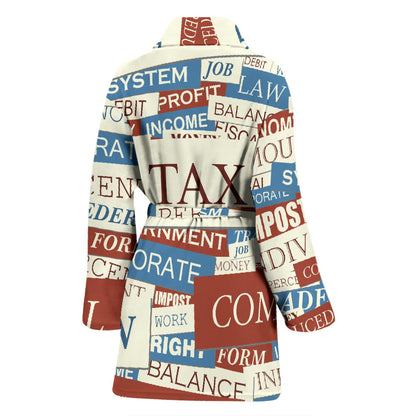 Accounting Financial Pattern Print Design 01 Women Bathrobe