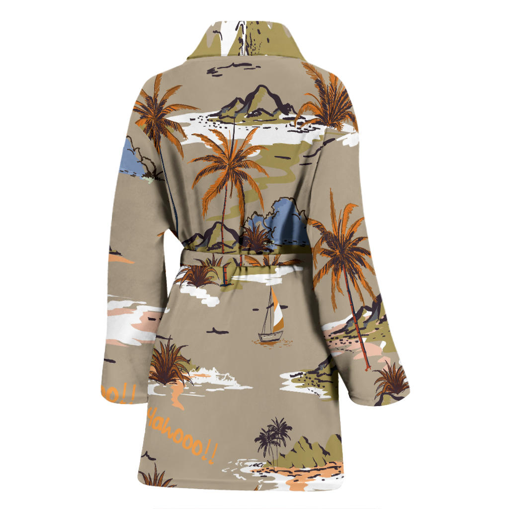 Pacific island Pattern Print Design A05 Women Bathrobe
