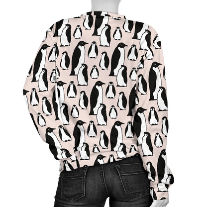Penguin Themed Women Long Sleeve Sweatshirt