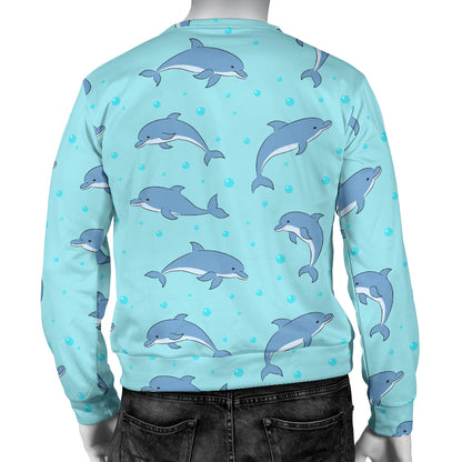 Dolphin Baby Cute Print Pattern Men Long Sleeve Sweatshirt