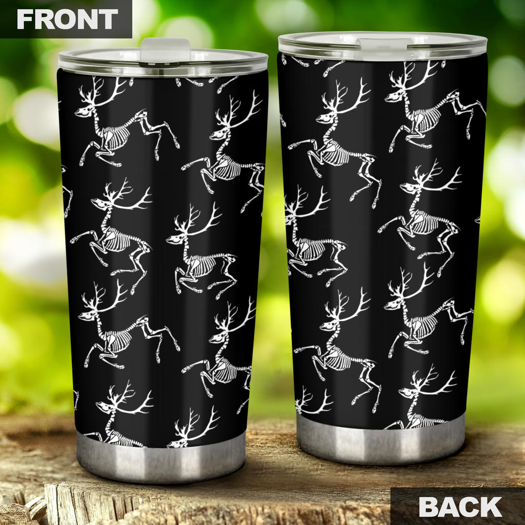 Deer Skeleton Print Pattern Tumbler