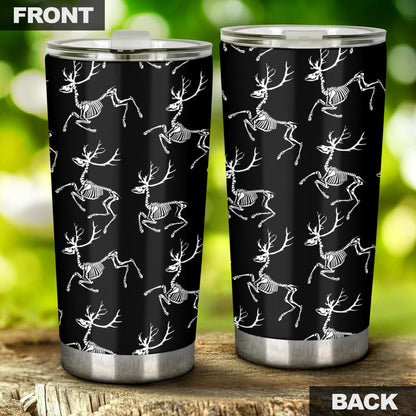 Deer Skeleton Print Pattern Tumbler