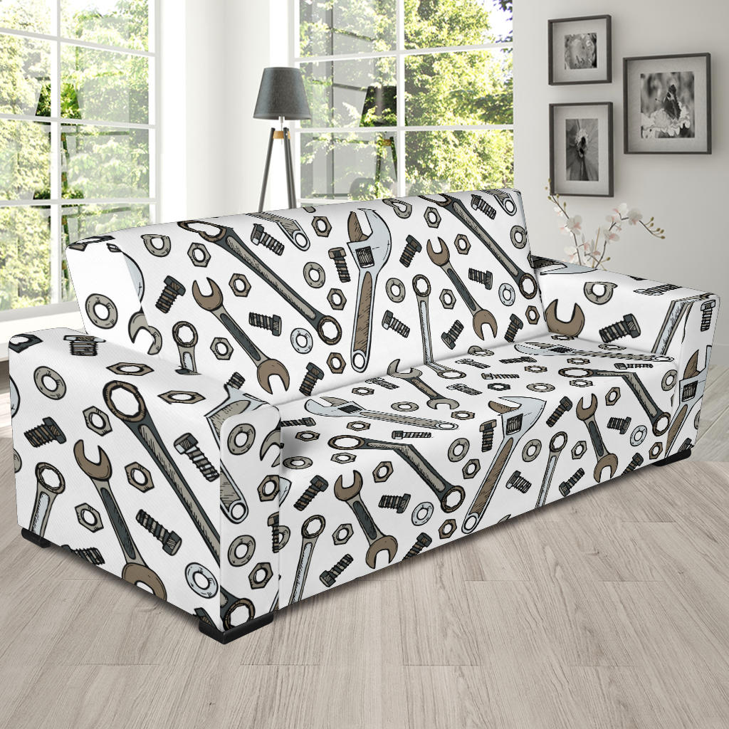 Mechanic Pattern Print Design 03 Sofa Slipcover