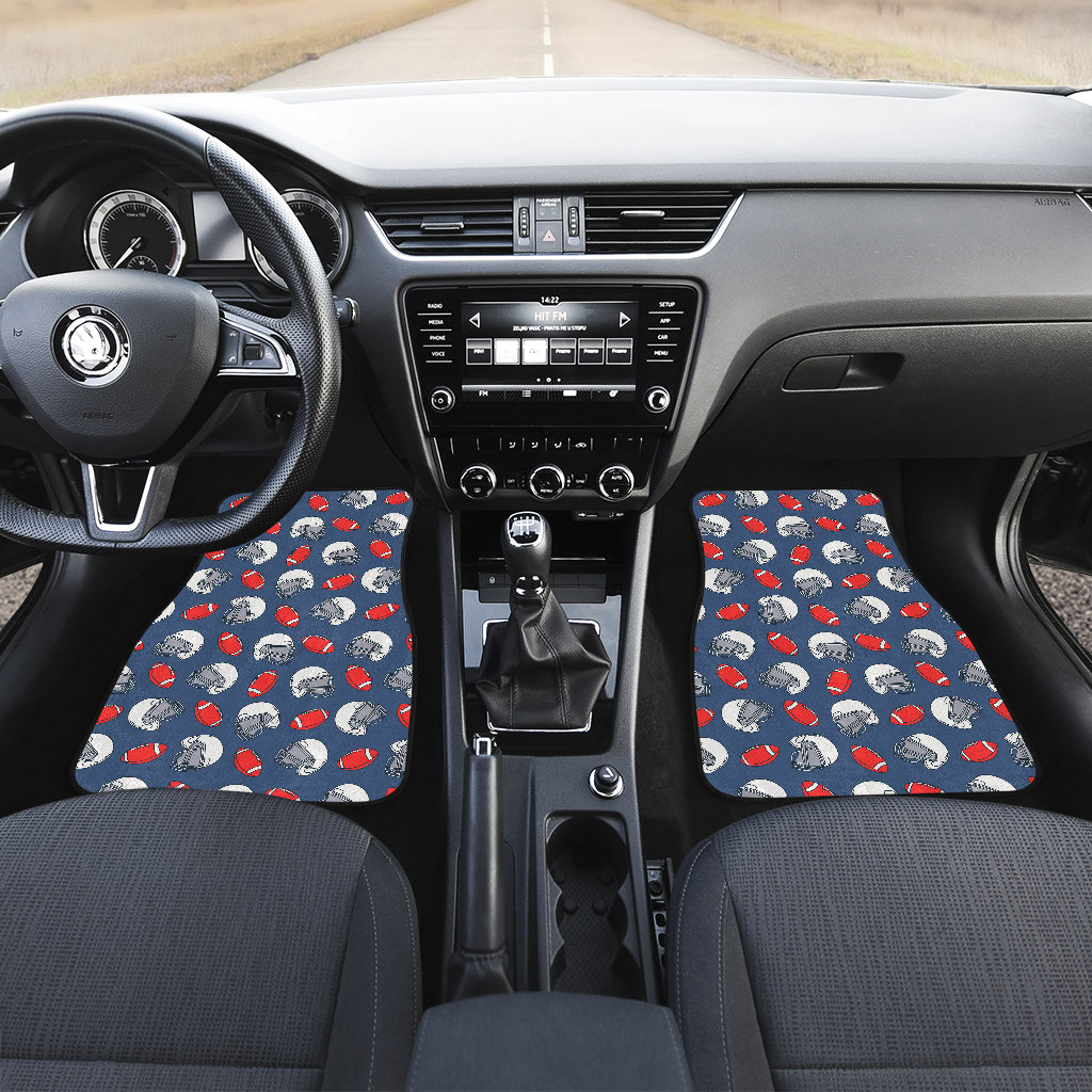 American Football Helmet Design Pattern Car Floor Mats Front Back