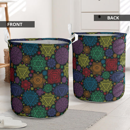 Chakra Mandala Print Pattern Laundry Basket