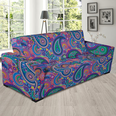 Paisley Colorful Pattern Print Design A02 Sofa Slipcover