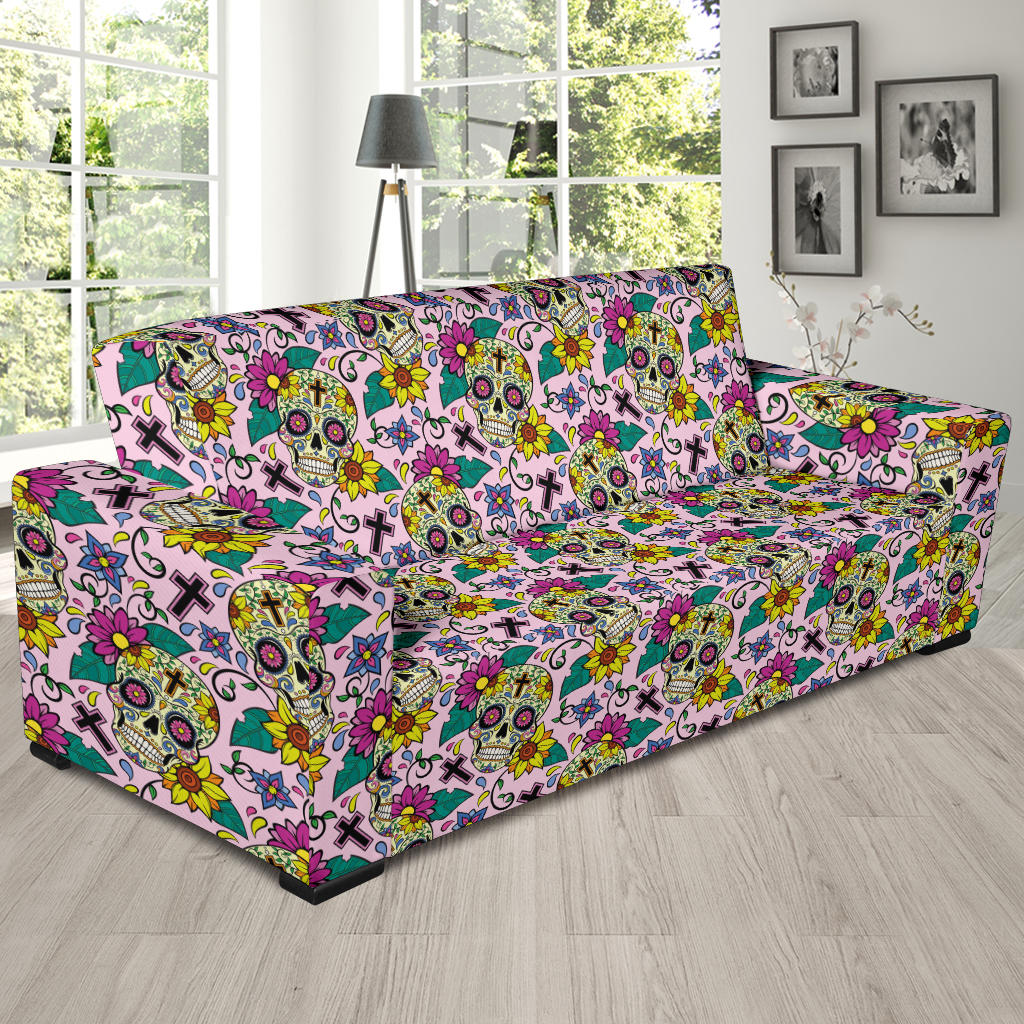 Sugar Skull Print Design LKS307 Sofa Slipcover