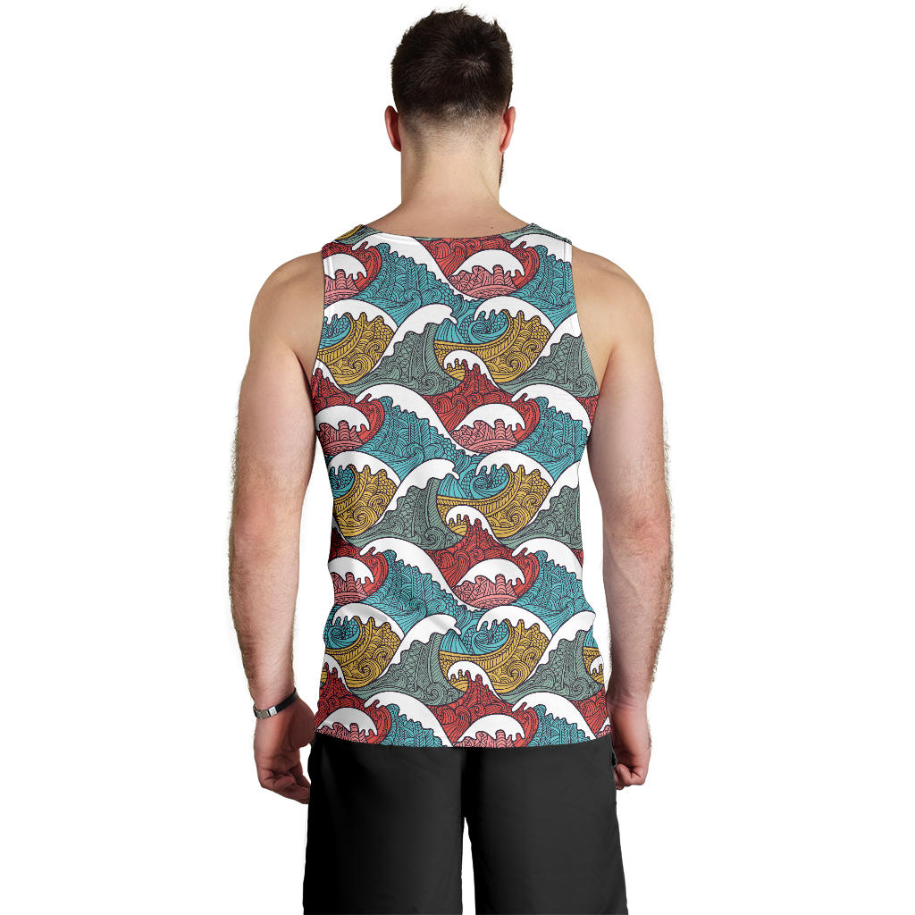 Tribal Wave Pattern Print Men Tank Top
