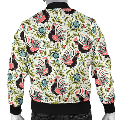 Rooster Print Design Men Bomber Jacket