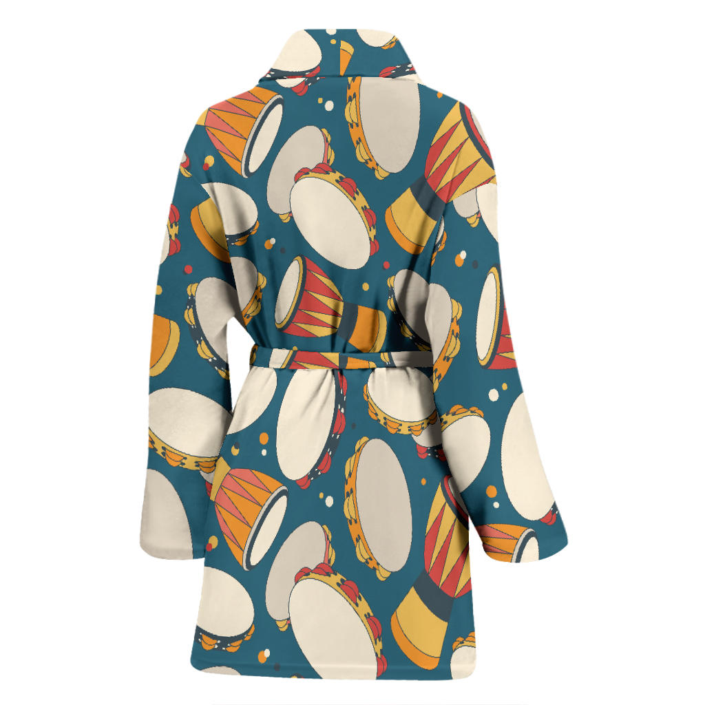 Tambourine Pattern Print Design 01 Women Bathrobe