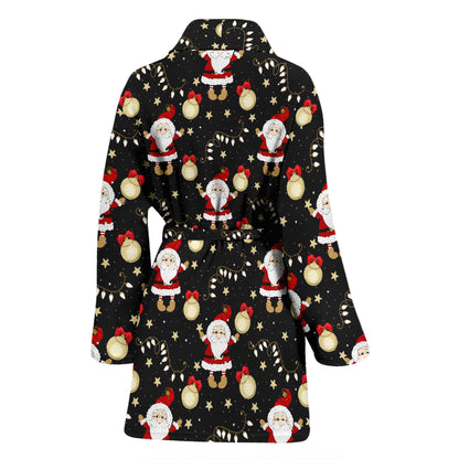 Santa Christmas Themed Print Design LKS307 Women Bathrobe