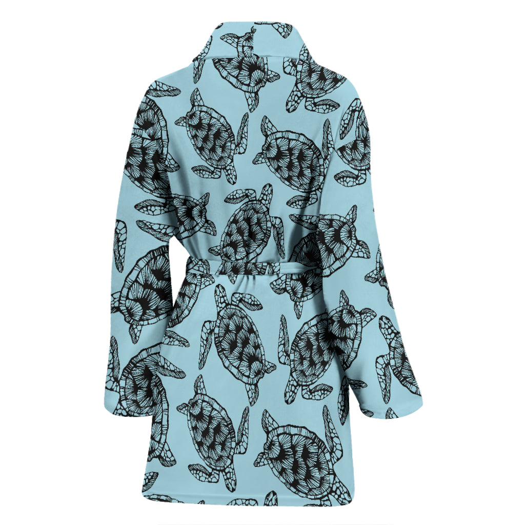 Sea Turtle Print Design LKS3010 Women Bathrobe