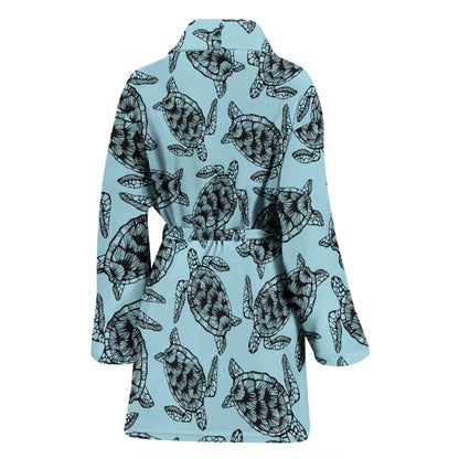 Sea Turtle Print Design LKS3010 Women Bathrobe
