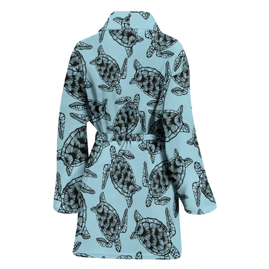 Sea Turtle Print Design LKS3010 Women Bathrobe