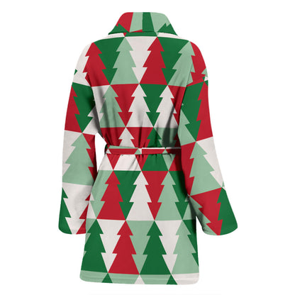 Christmas Tree Pattern Print Design 01 Women Bathrobe
