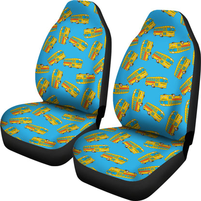 School Bus Print Design LKS302 Car Seat Covers