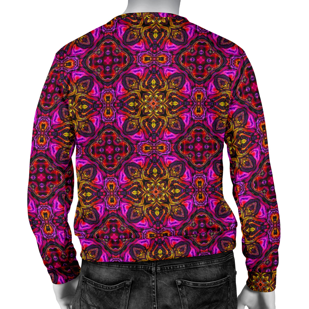 kaleidoscope Abstract Print Design Men Long Sleeve Sweatshirt