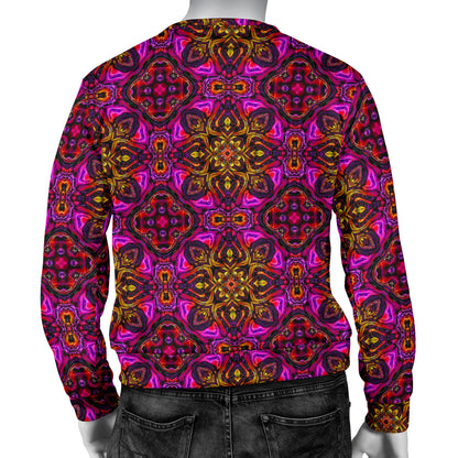 kaleidoscope Abstract Print Design Men Long Sleeve Sweatshirt