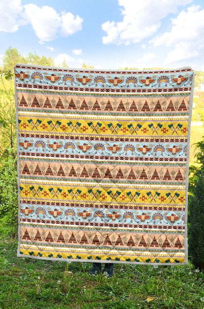 Native American Pattern Design Print Quilt Bedspread