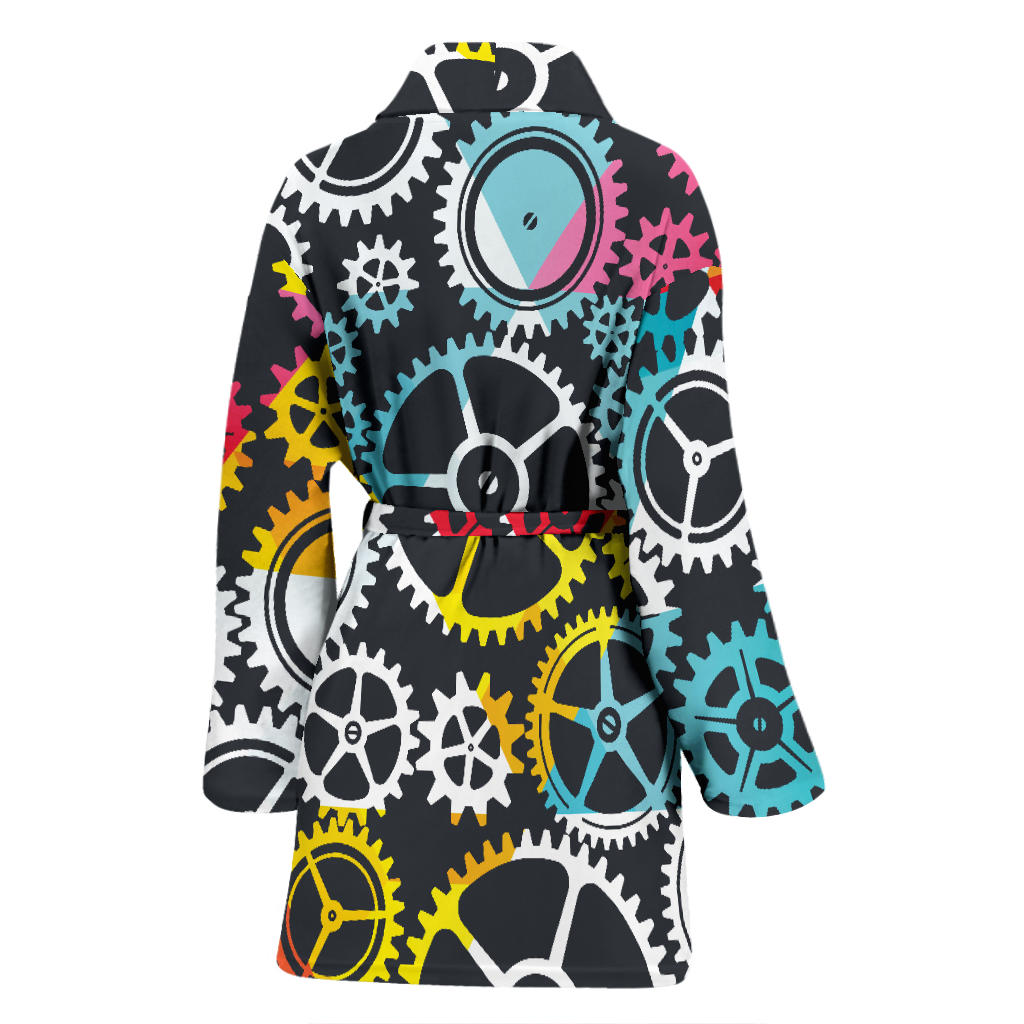 Mechanic Pattern Print Design 02 Women Bathrobe