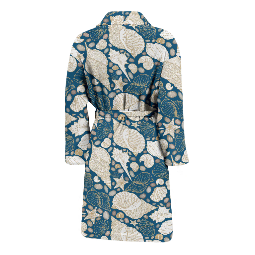 Seashell Print Design LKS308 Men Bathrobe
