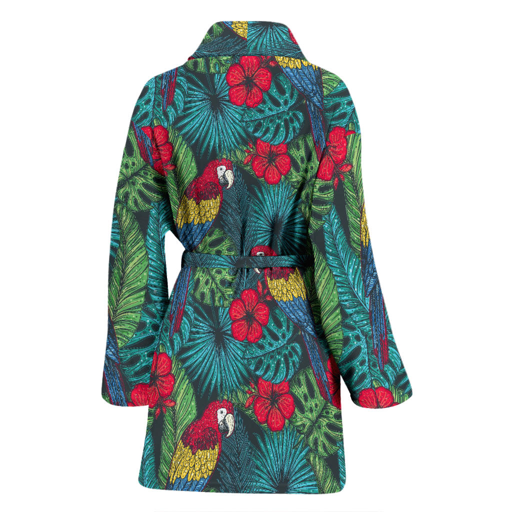 Parrot Pattern Print Design A05 Women Bathrobe