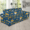 Drum Set Pattern Print Design 03 Sofa Slipcover