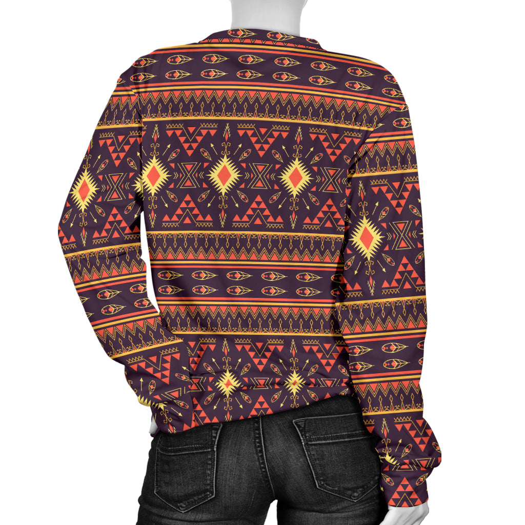 Southwest Ethnic Design Themed Print Women Long Sleeve Sweatshirt