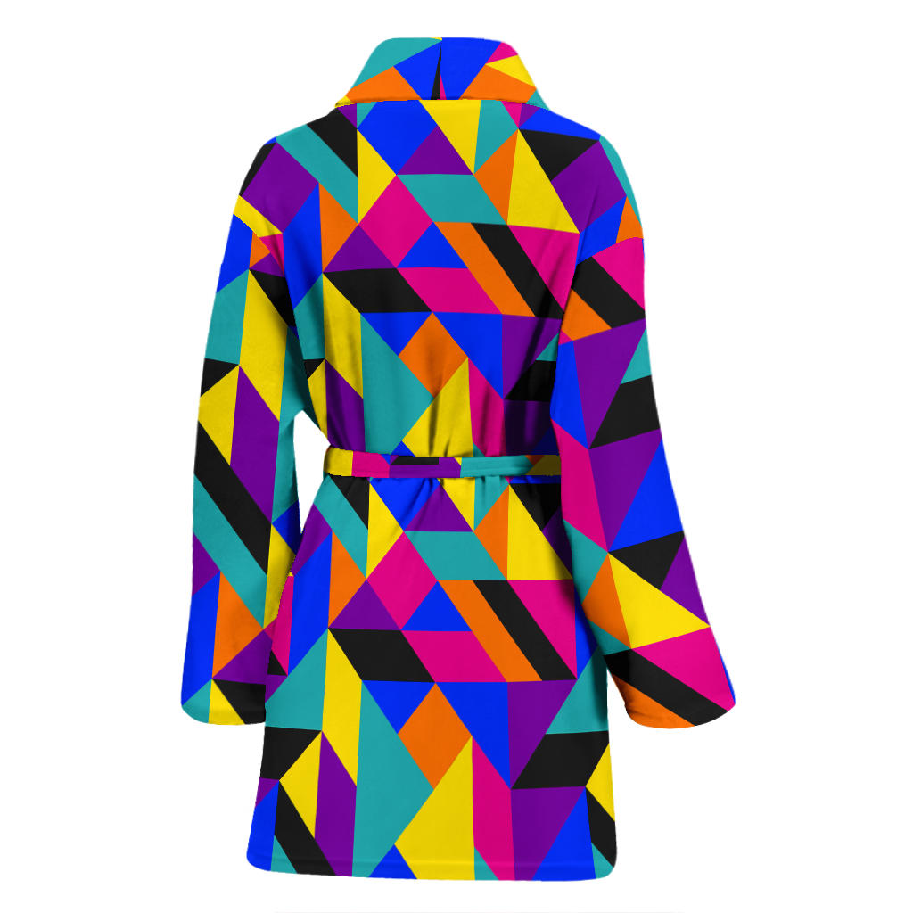 90s Colorful Pattern Print Design 1 Women Bathrobe