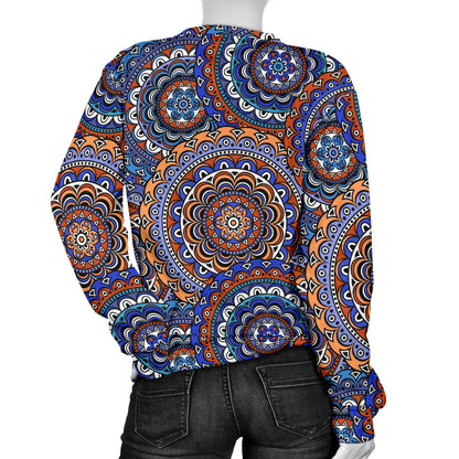 Mandala Boho Chic Design Print Women Long Sleeve Sweatshirt