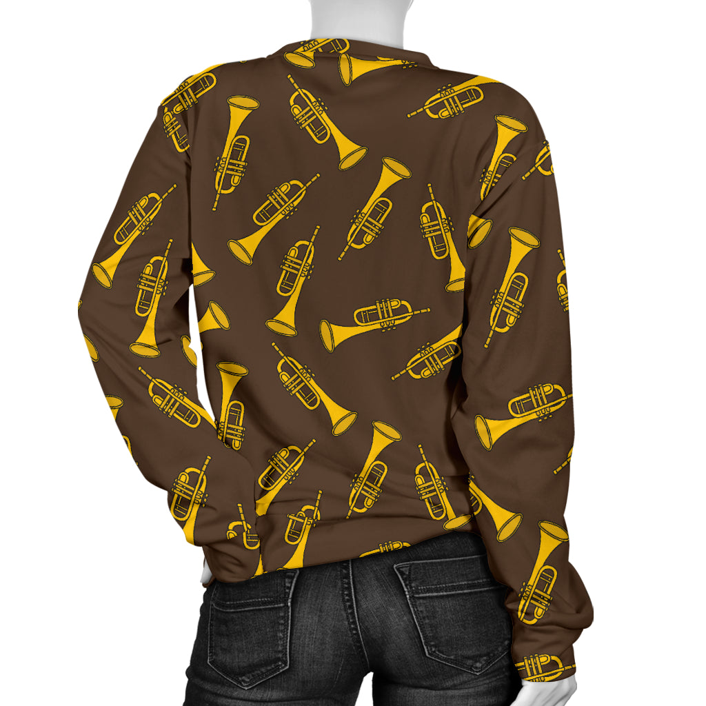 Trumpet Pattern Design Print Women Long Sleeve Sweatshirt