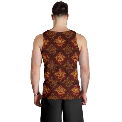 Chinese Dragons Gold Design Men Tank Top