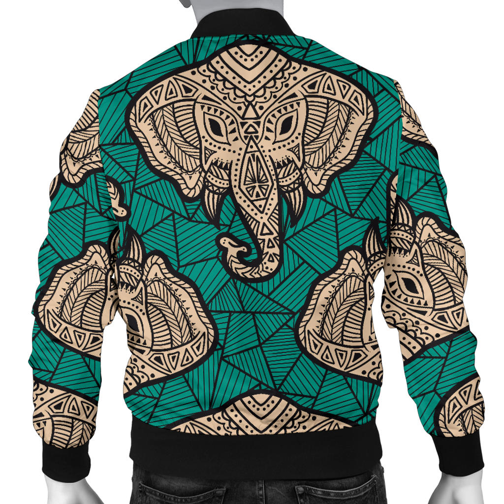 Boho Head Elephant Men Bomber Jacket