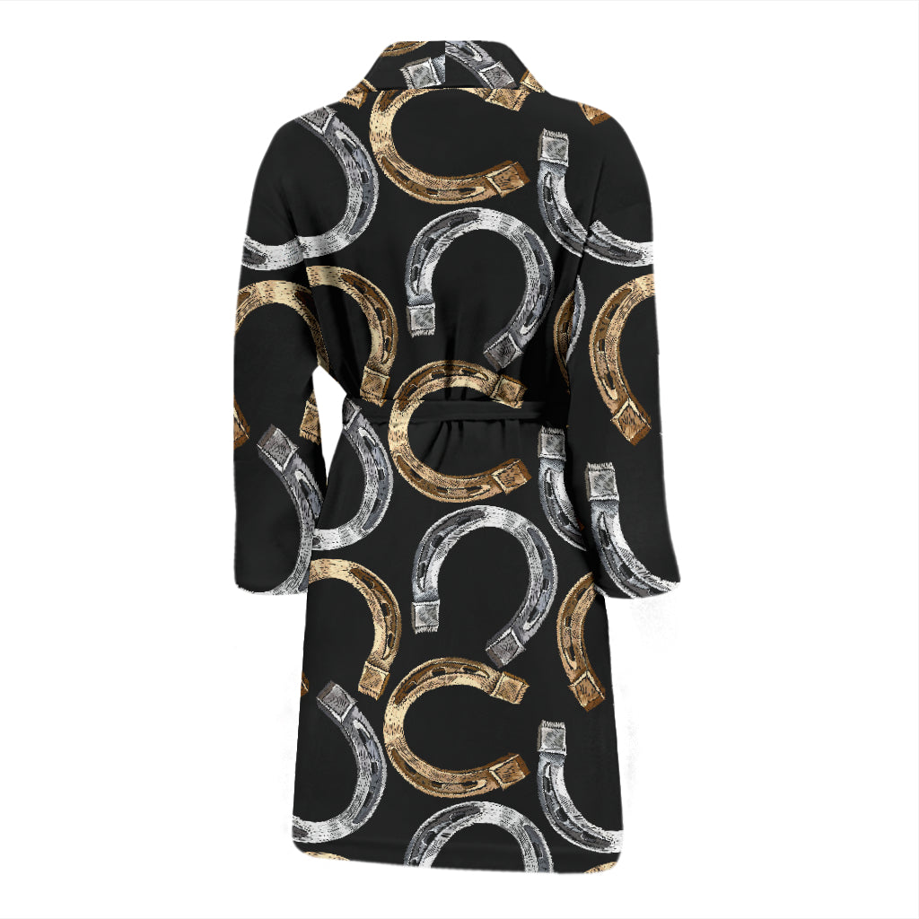 Horseshoe Print Design LKS305 Men Bathrobe