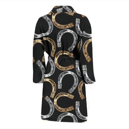 Horseshoe Print Design LKS305 Men Bathrobe