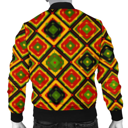 Rasta Reggae Color Pattern Men Bomber Jacket