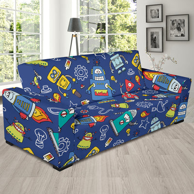 Robot Pattern Print Design A03 Sofa Slipcover