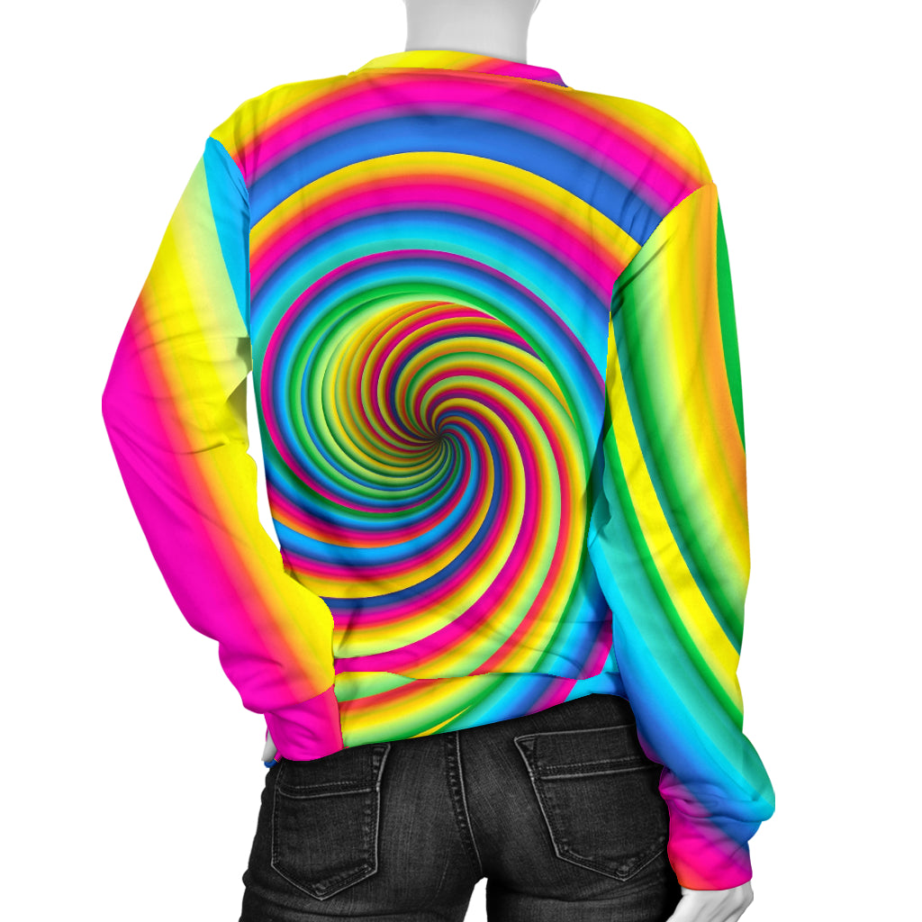 Vortex Twist Swirl Rainbow Design Women Long Sleeve Sweatshirt