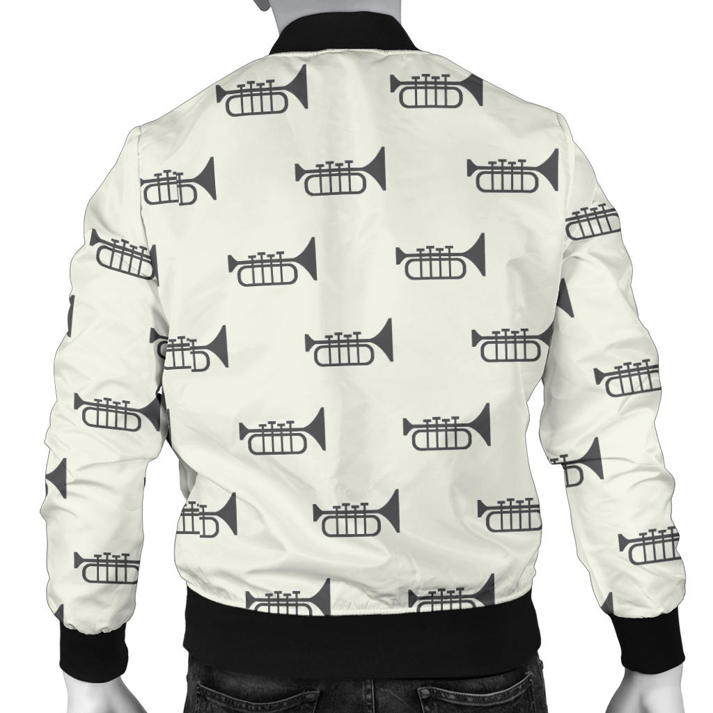 Trumpet Pattern Themed Print Men Bomber Jacket